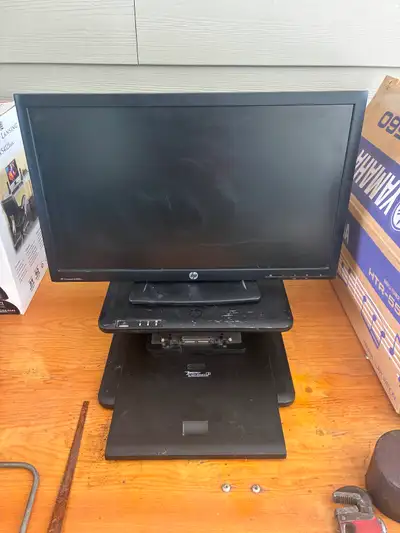 HP 23” computer monitor and docking station, View more
