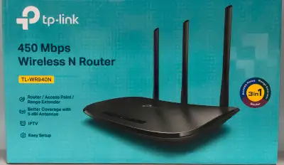 Routeur sans fil TP-LINK - WR940 N 450 Mbps avec 3 antennes. Idéal pour les applications sensibles a...