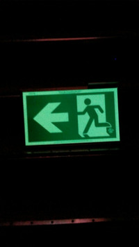 Glow in the dark exit signs