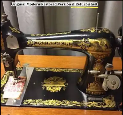 $275-O. B. O Vintage Singer Sewing Machine with gold Sphinx. No major damage and Machine Head turns...