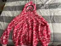 Pink camo bape hoodie 
