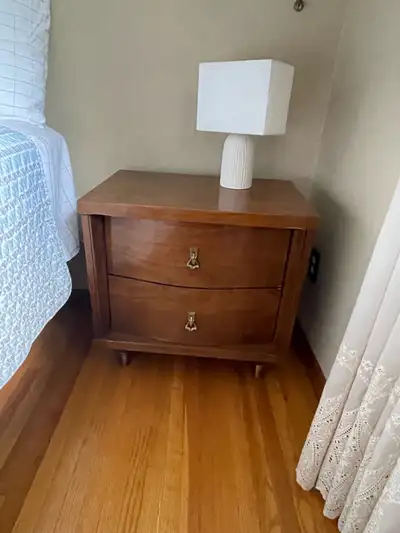 MCM 2-drawer nightstand wood dovetailing!, View more
