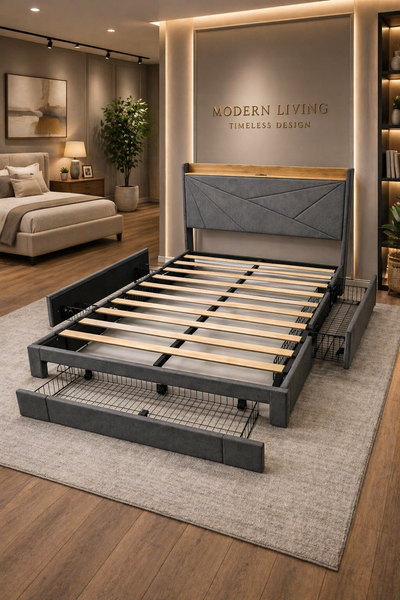 Brand New King Size Modern Storage Bed Frame |USB + Type-C, View more