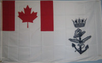 Canadian Navy Flag w/header and brass Grommets - 3' x 5' - New