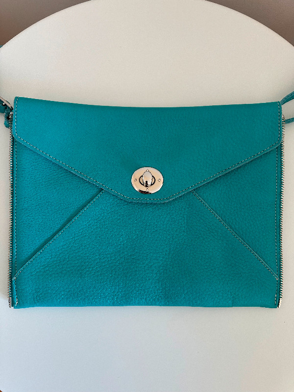 Roots Italian Raw Leather Envelope Clutch/Crossbody – Teal in Women's - Bags & Wallets in Peterborough