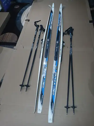 Cross-country skis with poles, View more