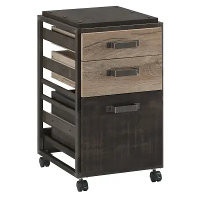NEW 3 Drawer Mobile File Cabinet in Rustic Gray, View more