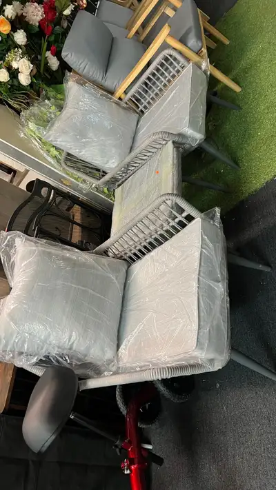 3 Piece Patio Furniture Set Small Outdoor Wicker Rattan Front Po, View more