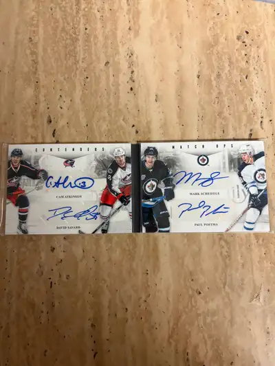 NHL autograph Booklet card. schiefele, David savard, Atkinso, View more