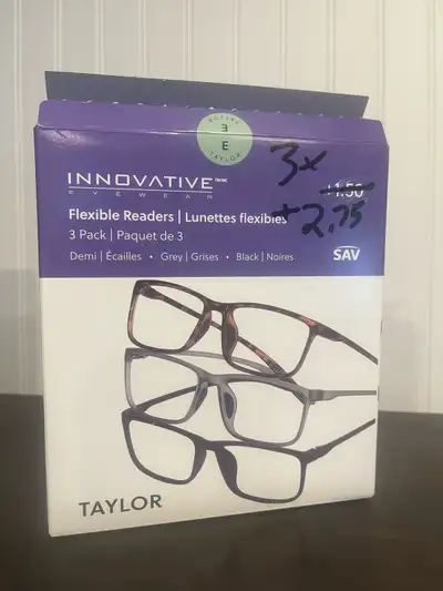 3 pair 2.75 Reading Glasses, View more