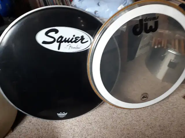 BASS DRUM RESO 22" HEADS BLACK TAMA MAPEX DW SQUIRE REMO EVANS in Drums & Percussion in Chatham-Kent - Image 4