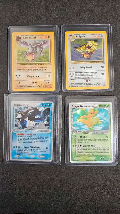 Open to offers and trades. Holos: Blastoise ex 104/122 $250 Dragonite ex heavily played $95 Pidgeot...