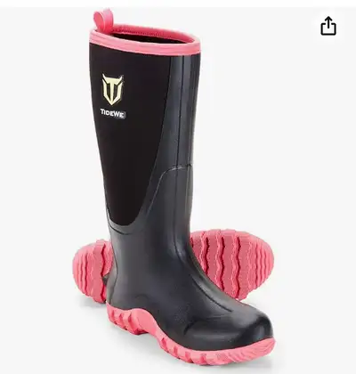 Brand new never worn!! TIDEWE rubber boots for women. Multi season waterproof rain boots with steel...