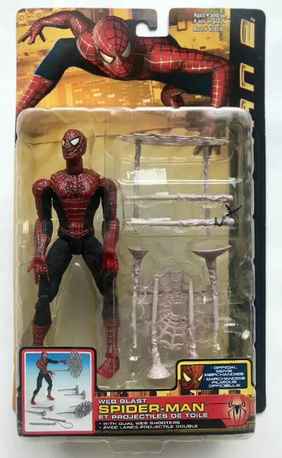 NEW TOY BIZ SPIDER-MAN 2 WEB BLAST ACTION FIGURE 2004, View more