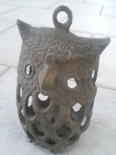 Vintage Brass Owl Candle Holder Hanging Lantern, View more