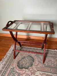 Folding Butler stand with glass tray