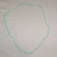 $20 Light blue aqua/teal real stone 36" long claspless necklace