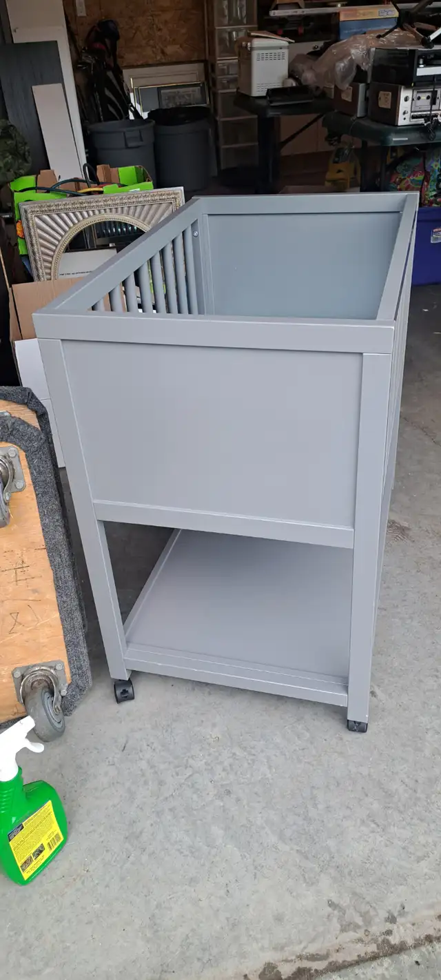 Mini Crib with Storage Shelf on Wheels in Cribs in Edmonton - Image 3