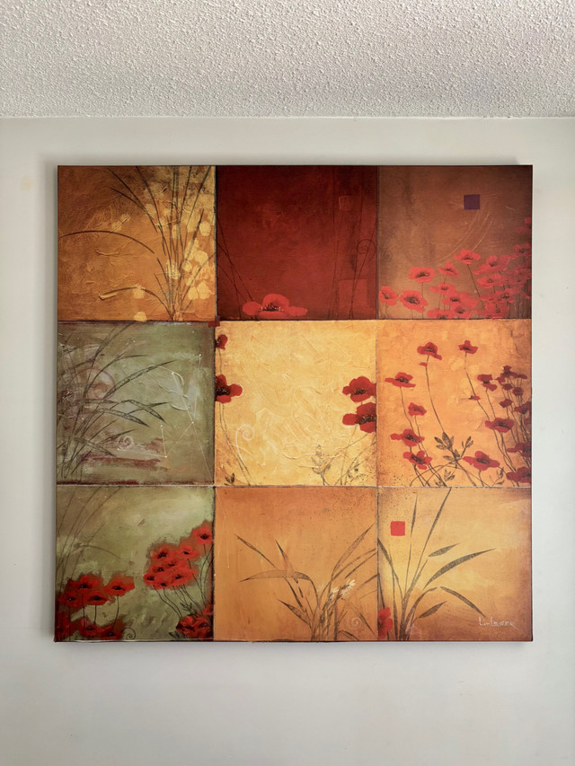 Beautiful Poppy Nine Patch Artwork by the late Canadian Artist, in Arts & Collectibles in City of Toronto