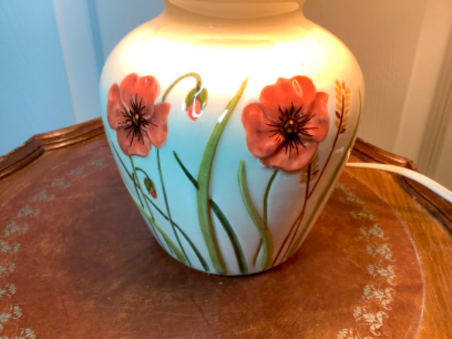 #4 Vtg Dornbusch Parchment Shade on an Embossed Ceramic Base  in Indoor Lighting & Fans in Belleville - Image 3