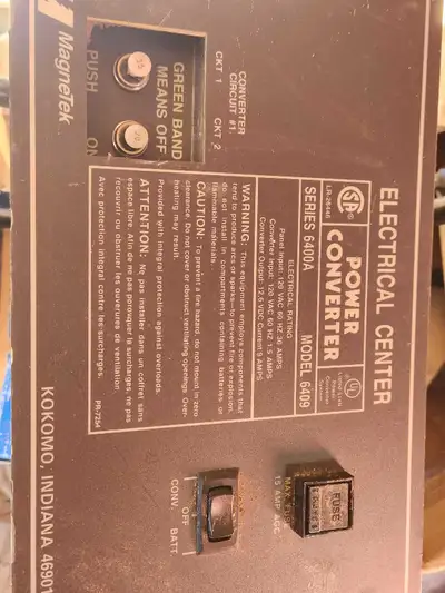 RV electrical center from a tent trailer Works as it should