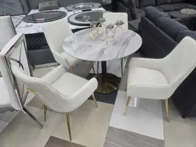 Marble top Dining Table and Chairs, View more