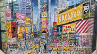 Framed 1000 piece puzzle depicting New York Times Square