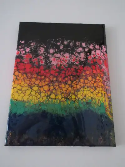 P131 – Colorful Rainbow (FLUID PAINTING) 9 X 12 CANVAS), View more