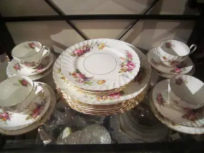 E B Foley DEVONSHIRE china set, Service for 4, View more