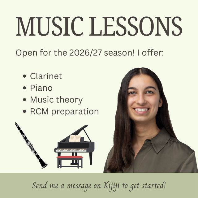 Clarinet, Piano, Theory Lessons