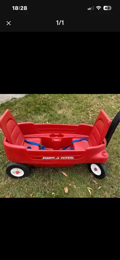 Radio flyer kids wagon rubber wherls straps foldable, View more