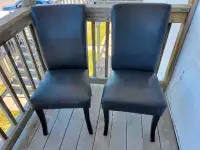 Set of 2 Leather Bonded Dining Room Chairs