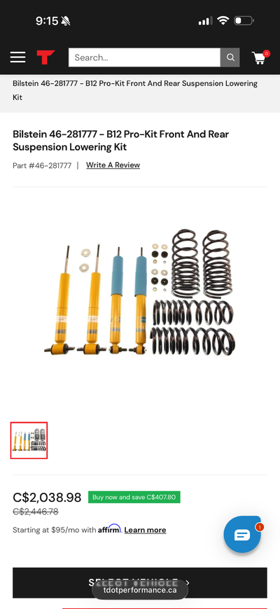 New in box Bilstein 46-281777 - B12 Pro-Kit Front And Rear Suspension Lowering Kit FOR MUSTANG 2015-...