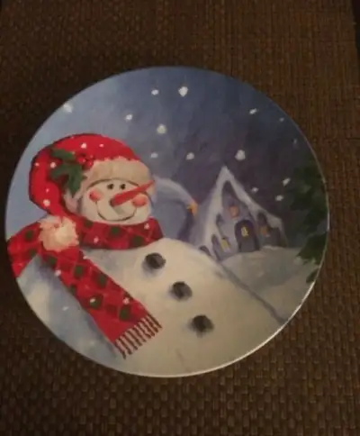 Christmas New - Snowman Plate 12” Diameter, View more
