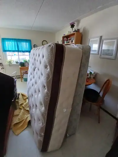 Queen pillowtop mattress and boxspring for sale, View more