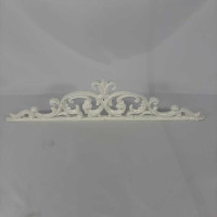 Vintage Chipped Ivory White Cast Iron Pediments