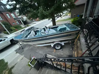 18’ aluminum fishing boat with 120 HP MerCruiser inboard/outboard, trailer and lots of recent upgrad...