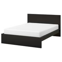 Brown Coloured Malm IKEA Double Bed Frame