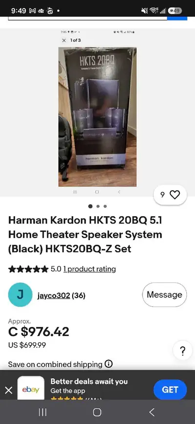 Harmon Kardon Speaker System. 5 speakers and sub. Everything in great working order. Buy the speaker...