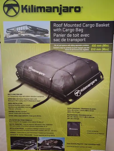 Killamanjaro ⛺ Roof Mounted Cargo Basket w/ Cargo Bag, View more