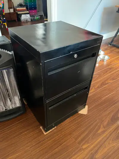 2 drawer metal filing cabinet., View more