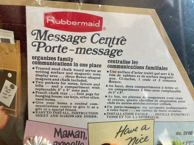 Original Packaged 1973 Retro MCM Rubbermaid Message Centre in Arts & Collectibles in Kawartha Lakes - Image 4