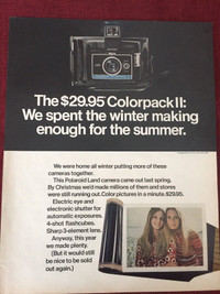 1970 Kodak Colorpack II Camera Original Ad