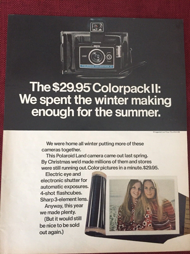 1970 Kodak Colorpack II Camera Original Ad in Arts & Collectibles in North Bay