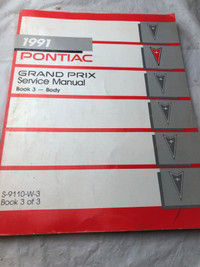VINTAGE 1991 PONTIAC GRAND PRIX BODY MANUAL #M0937