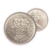 1971 Canadian Nickel Dollar - B.C. Centennial