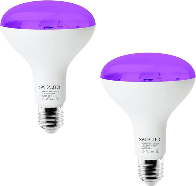 UV Black Light Bulb, SWEALEER E26/E27 15W LED Light Bulbs dans Éclairage intérieur et plafonniers  à Ville de Toronto
