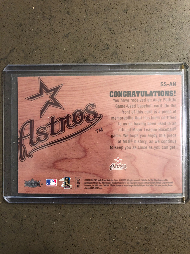 Andy Pettitte Showcase Stitches Jersey Card  in Arts & Collectibles in Markham / York Region - Image 2