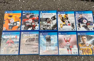 Jeux ps4 5$ chaque -nhl15 -nhl16 -nhl17 -nhl18 -nhl19 -nba 14 -far cry 4 -assassins creed black flag...