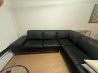 Sofa sectionnel en L cuir noir